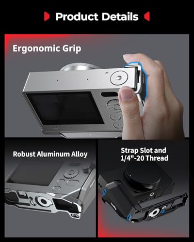 SMALLRIG L-Shaped Grip for Sigma BF, Mount Plate with Handle, Built in Quick Release Plate for Arca, 1/4''-20 Thread, Ergonomic Handgrip and Thumb Grip (Silver) - 5390 Silver