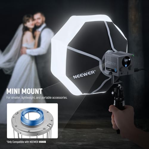 NEEWER Lantern Softbox for HS60B FS100B FS60C HB60B LED Video Light, 12" Quick Release 360° Omnidirectional Mini Light Diffuser(Not Bowens Mount) for Studio Photography Video Recording Streaming, NS7L