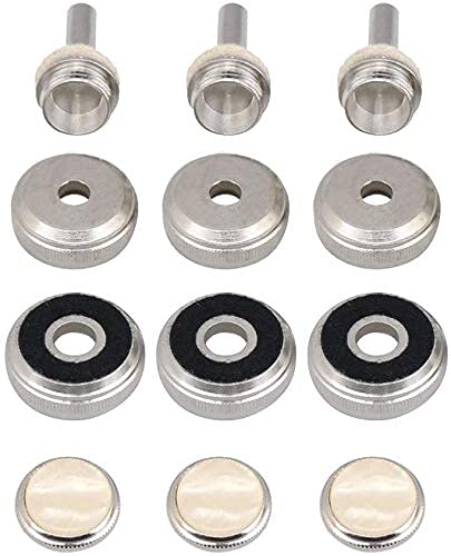[AUSTRALIA] - Trumpet Repair Kit Trumpet Finger Buttons Valve Cap Screw Drain Valve Key Piston Spring Trumpet Valve Replacement Parts Silver 