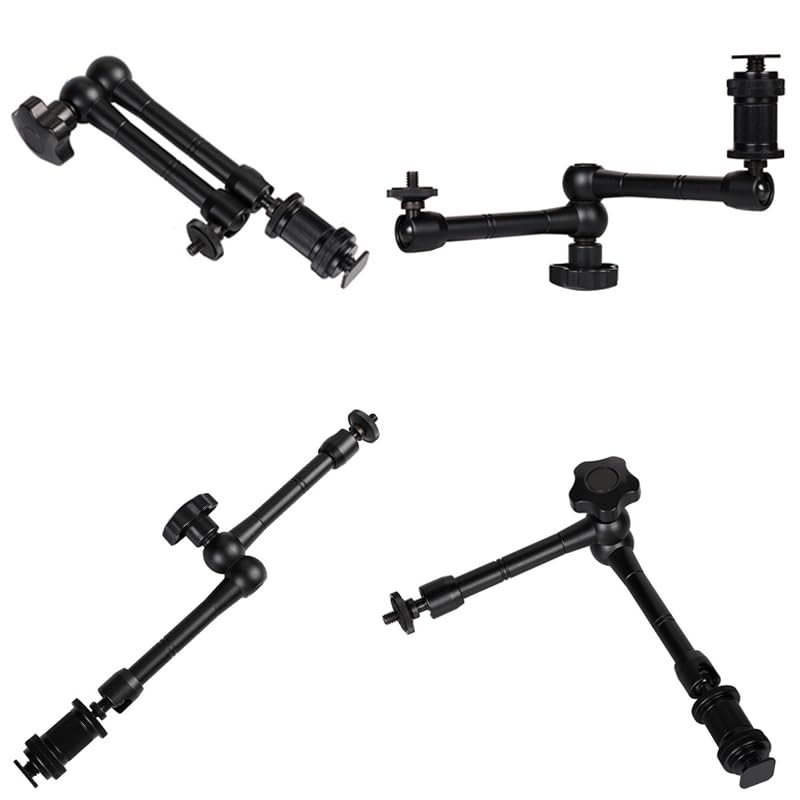 [AUSTRALIA] - HuaerHui 11 Inch Adjustable Articulating Friction Magic Arm with 1/4" Thread Screw and Hot Shoe Mount Adapter for DSLR Camera Rig/Camcorder/LCD Monitor/LED Lights/Flash Light/Microphone 
