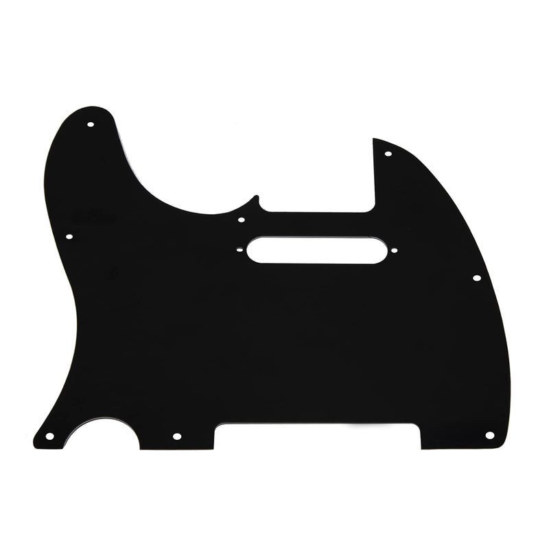 8 Hole Tele Guitar Pickguard Scratch Plate Compatible with USA/Mexican Fender Telecaster (3Ply Black)