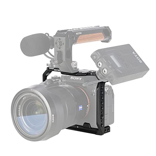 NICEYRIG Compact Cage for Sony Alpha 7V / 7R V/Alpha 7 IV/Alpha 7S III with NATO Rail Double Cold Shoe - 497