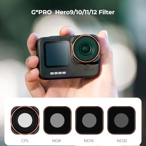 K&F CONCEPT 4 Pack ND CPL Filter Set for GoPro Hero 13/12/11/10/9 ND8 ND16 ND32 CPL