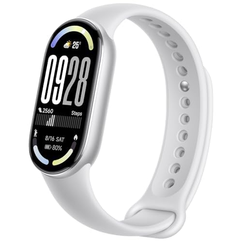 XIAOMI Mi Smart Band 10 (2025) - 1.72" AMOLED Display | 21 Days Battery Life | Touchscreen, Multi-Sport Tracker, Activity Tracker, Heart Rate Monitor | BT5.4 - Glacier Silver
