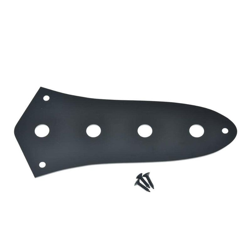 Dopro American Standard J Bass Control Plate Aluminum Anodized Jazz Bass JB Control Plate with 3/8"(9.5mm) CTS Pot Holes for American/Mexican Jazz Bass Black Black-3