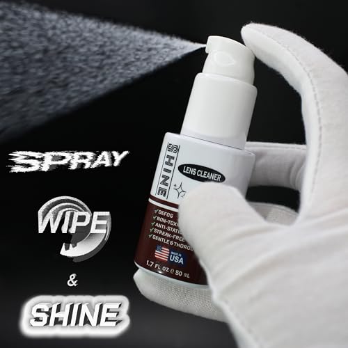 Shine Liquid Cleaner 1.7oz Spray Powered by SIBERIAN USA (1), Fabric Cloth, (1) Screwdriver for Camera, Devices, Eyewear Lenses 50ml 1.7 Fl Oz Standard