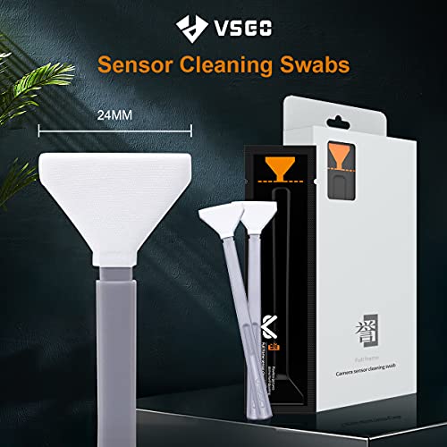 VSGO 24pcs Full-Frame Camera Sensor Cleaning Kit, Sensor Cleaning Swabs, Compatible with DSLR & SLR Digital Cameras (V-S03-24) D186751
