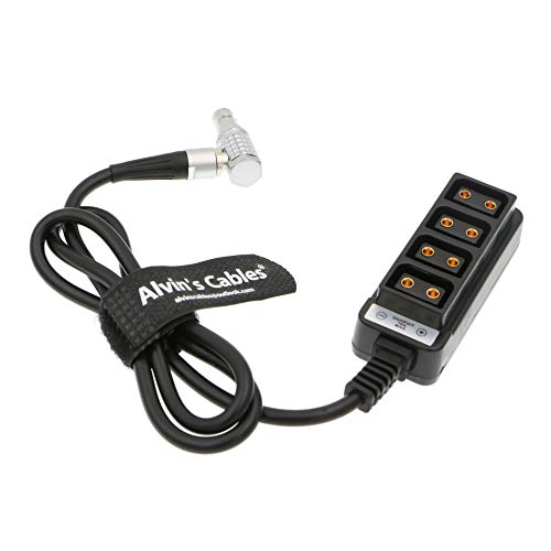 Alvin's Cables 2 Pin Right Angle to 4 D Tap Splitter Cable for RED DSMC2 Jetpack RTmotion Sidekick Right angle 2 pin