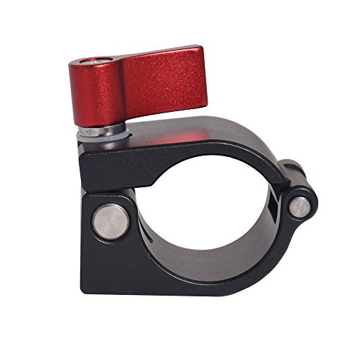 Light Mount Stand Bracket, 25mm Rod Clamp Holder with Cold Shoe Mount for DJI Ronin-M, Freefly MoVI - Red Knob, LED Video Lights, Field Monitor, External Microphone, Flash Speetlite