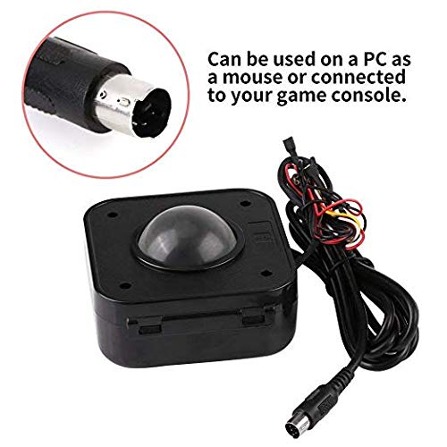 SWONVI Arcade Trackball Mouse,4.5cm Lighted Illuminated Round LED Trackball Mouse PS/2 PCB Connector for Arcade (Trackballs) Trackballs
