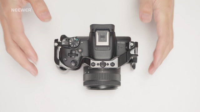 NEEWER R50 Camera Cage Compatible with Canon EOS R50, Aluminum Video Rig with NATO Rail, 1/4" Threads, 3/8" ARRI Holes, Cold Shoe, Anti Twist, Compatible with DJI Gimbals Arca Type QR System, CA031