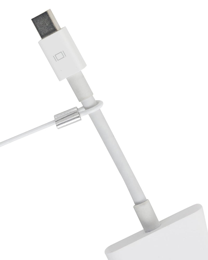 Multi-Adapter Cable Tethers Kit - Nylon Coated Stainless Steel Wire Tether Cable - Easy Installation - Secure Remote Control Tethers, Adapters, Dongles & More - Free Crimping Tool White 5 Pack Multi-Adapter TetherTies