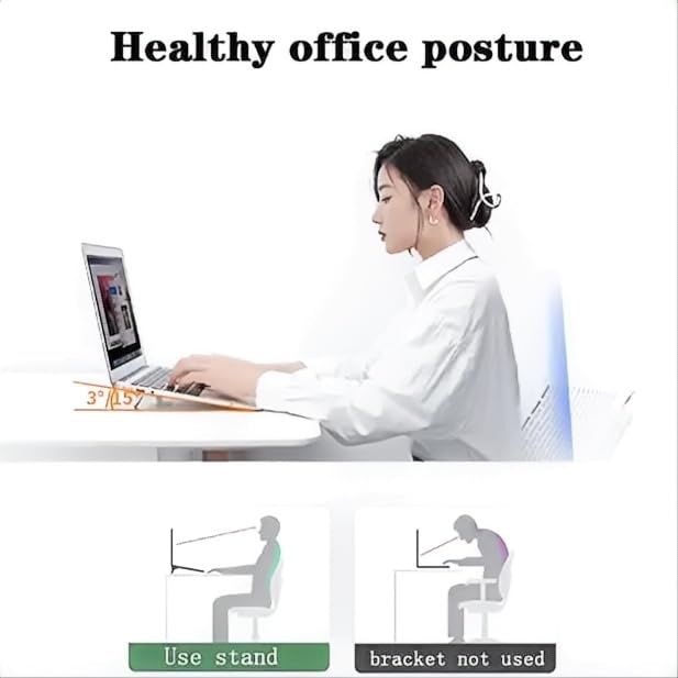 Adjustable Laptop Stand, Portable Laptop Riser, Laptop Stand for Desk Foldable, Ergonomic Computer Notebook Holder, Office Desk Accessories- Silver
