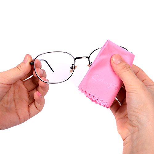 20-Pack Microfiber Cleaning Cloths for Smart Phone, Laptop, Tablets, Lenses, LCD Monitor, TV, Camera, Eyeglasses, Optics Etc (Purple + Pink)