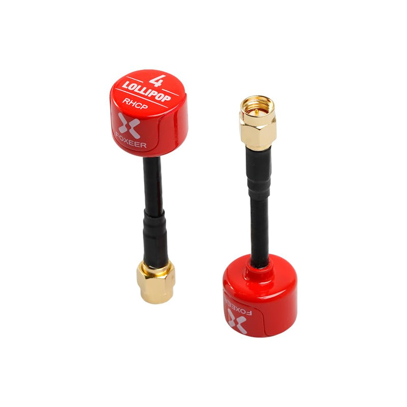 [AUSTRALIA] - 2pcs FOXEER FPV Antenna Lollipop 4 Updated Version 5.8GHz RHCP 2.5Dbi SMA for FPV Racing Drone Fatshark Goggles TX RX Lollipop 4 SMA Red 