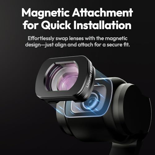 ULANZI F35 Wide Angle Lens for Pocket 3/Xtra Muse, 112° Wide-Angle Lens
