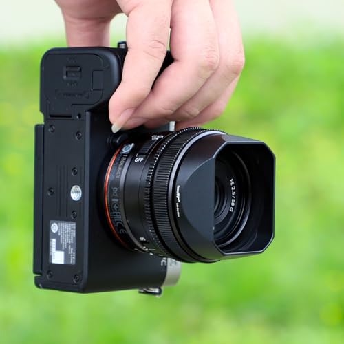 Haoge LH-S245N Bayonet Square Metal Lens Hood for Sony FE 50mm F2.5 G FE 40mm F2.5 G FE 24mm F2.8 G Lens,Sony RX1R III/M3/RX1R2 Camera Shade with Cap