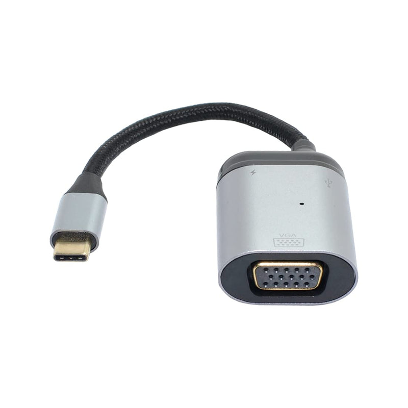 Chenyang CY USB3.1 Type C USB C to VGA RGB Converter HDTV Adapter 60hz 1080P with Type C Female PD Power Port for Tablet Phone Laptop PD+VGA Grey