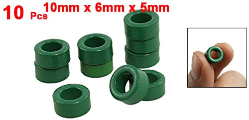 uxcell 10 Piece Inductor Coils Green Ferrite Cores 10 mm x 6 mm x 5 mm