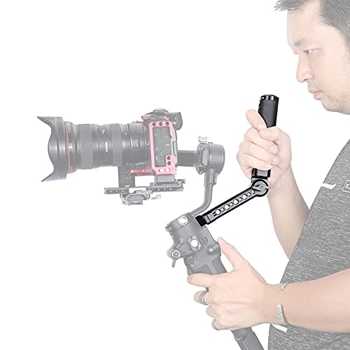 NICEYRIG Leather Handle Grip Kit for DJI Ronin S/SC / RSC2, 200 Degree Adjustment Handgrip with Rosette Mount Extension Bracket - 332