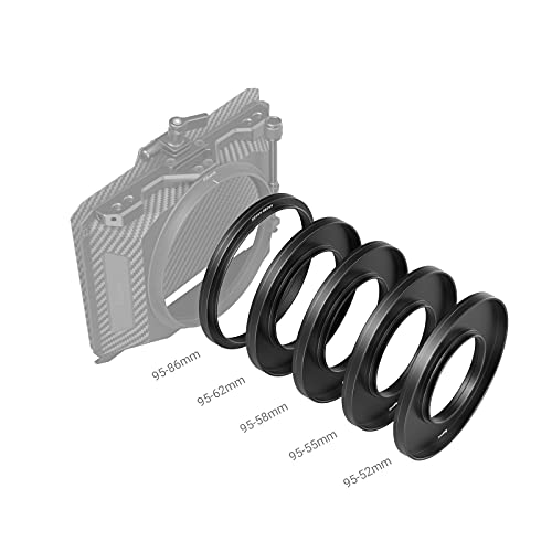 SmallRig Lens Adapter Ring Kit for Matte Box 3196, with Filter Thread for CPL Filter ND Filter, 52mm / 55mm / 58mm / 62mm / 86-95mm Matte Box Adapter – 3383