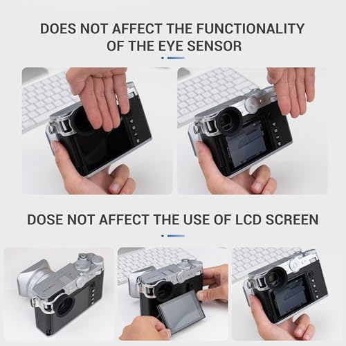Extended GFX 100RF Eyecup Eyepiece Viewfinder for Fujifilm GFX100RF Eye Cup Silver for Fujifilm GFX100RF