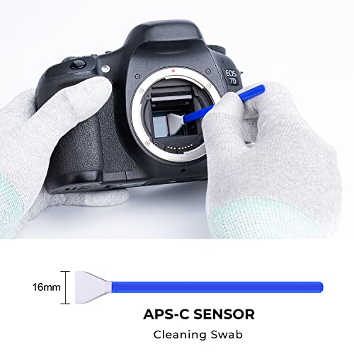 K&F Concept 24mm Full Frame Sensor Cleaning Swab*10+20ml Sensor Cleaner+Long Nozzle/Short Nozzle Air Blower Compatible with Nikon Sony Canon DSLR Camera Sensor