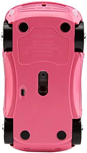 Cool 3D Sport Car Shape Mouse 2.4GHz Wireless Mouse Optical Ergonomic Gaming Mice Mini Small Office Mouse with USB Receiver for PC Laptop Computer for Kids Girls,1600DPI 3 Buttons(Pink) pink