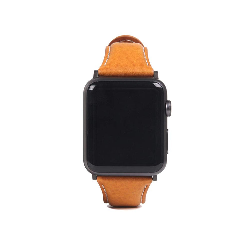 SLG Italian Minerva Box Leather Apple Watch Band 49mm 46mm 45mm 44mm 42mm, Vegetable-Tanned Strap for Apple Watch Ultra 3/2/1, Series 11–1, SE 3/2/1 – [Tan] Tan 49mm/46mm/45mm/44 mm/42mm(Series 3 2 1)