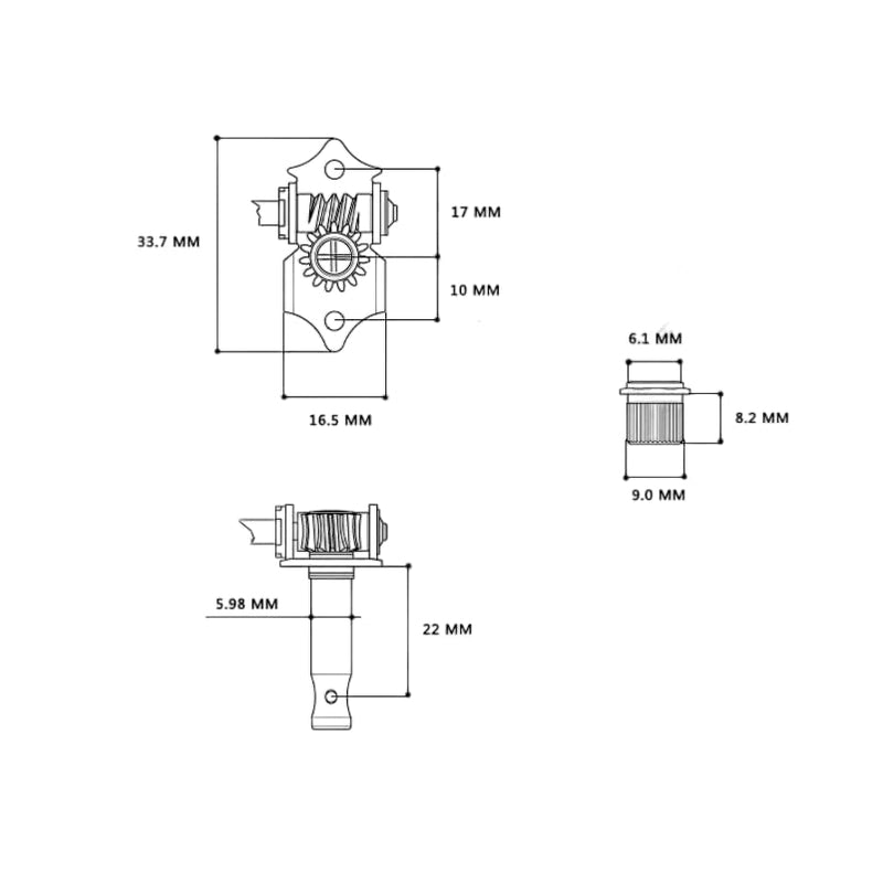 [AUSTRALIA] - 2R/2L Violin Bass Tuning Pegs Machine Heads with White Buttons Handles, VBTP-100 