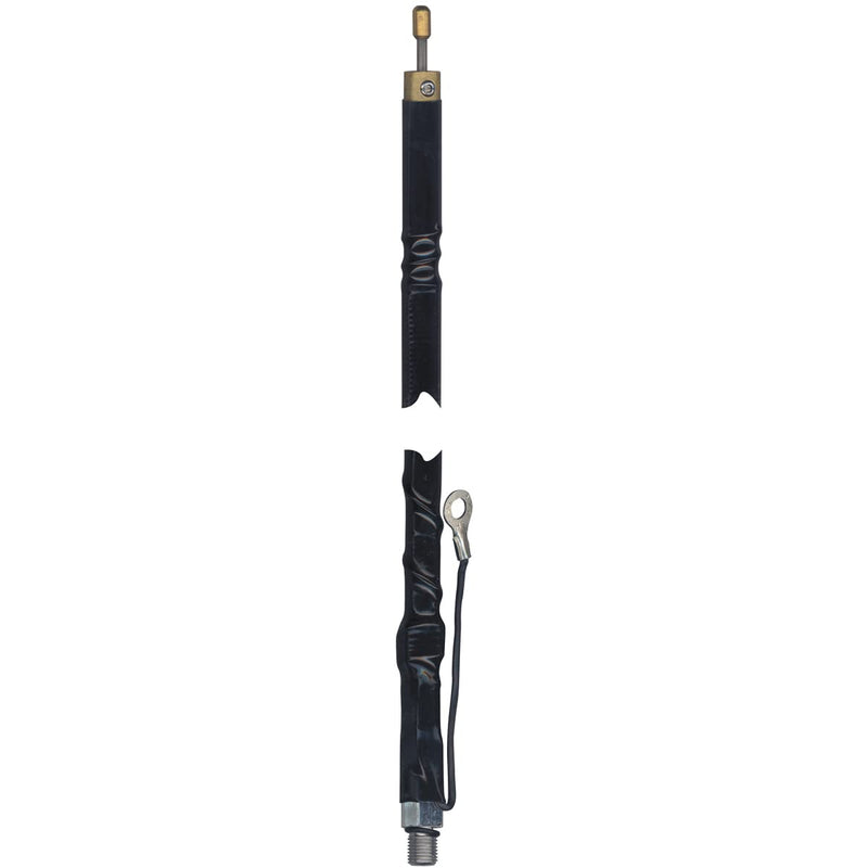 Wilson Antennas 305-480 Tunable 2-Foot Silver Load FGT Series Fiberglass Tip AM|FM CB Antenna 400W SWR Fine-Tuning, Static-Reducing Cap, AM|FM Ready, Black