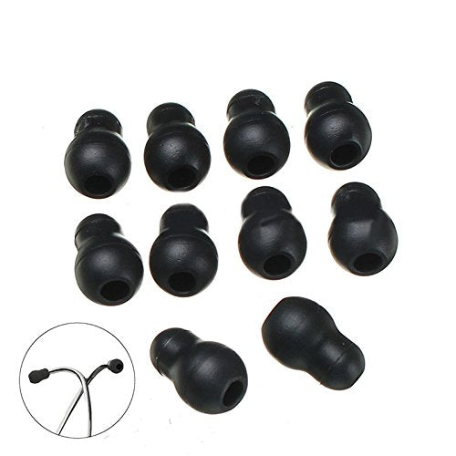 10 pcs Reusable Black Silicone Soft Earplug Eartips for Stethoscope 2cm x 1.2cm