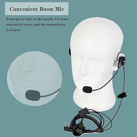 [AUSTRALIA] - Retevis Behind-The-Head Walkie Talkie Headset with Boom Mic,Compatible RT22 RT21 H-777 RT68 Baofeng BF-F8HP UV-5R UV-82 Kenwood Walkie Talkie,Two Way Radio Headset with Finger PTT(1 Pack) 