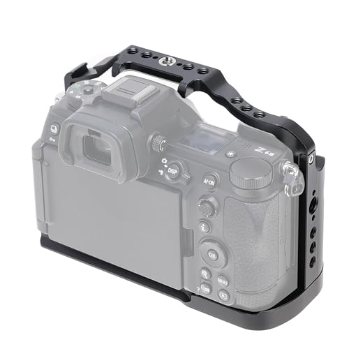 Foto4easy Camera Cage for Nikon Z6III Camera,Quick Release Plate for Arca-Swiss,1/4" & 3/8" Screw Holes and Cold Shoe Mount for Accessories