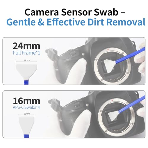 Camkix 14-in-1 Camera Lens Cleaning Kit - Includes Advanced Large Silicone Air Blower, 2in1 Lens Cleaning Pen, Dry Swabs, Cleaning Paper, 30 ML Optical Lens Spray for Mirrorless Cameras, APS-C, DSLR 14 in 1