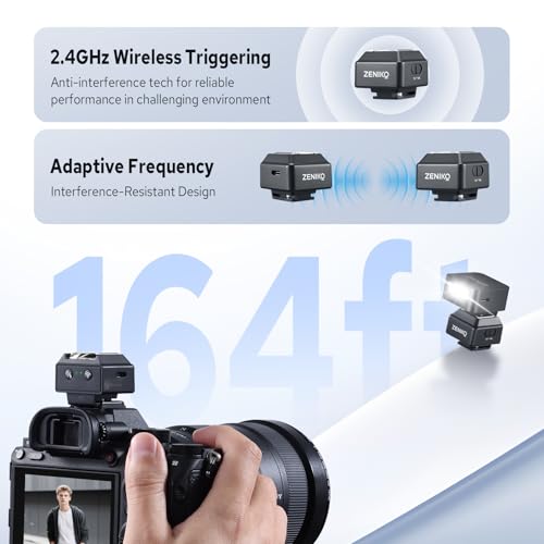 ZENIKO RF12M mini Round Head Flash with T1 2.4G Wireless Trigger Off Camera Used for Studio Photography