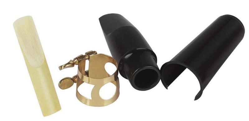 [AUSTRALIA] - Tenor Sax Saxophone Mouthpiece with One Reed Golden Plated Ligature and Plastic Cap Tenor 