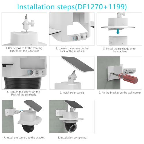 Waterproof Outdoor Sun Rain Shade Shield Cover with Adjustable Corner Mount Bracket for eufy Security 4G LTE Cam S330 Camera,ABS Material All-Round Camera Protective Case (Corner Mount Bracket)