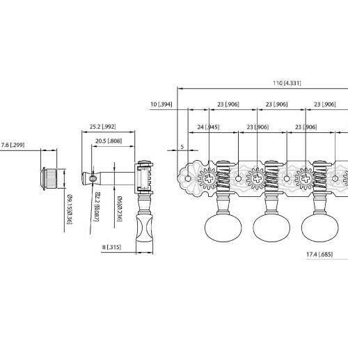 Grover 304C Sta-Tite Mandolin Tuners - 4+4 - Chrome