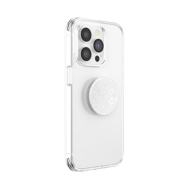 PopSockets Phone Grip with Expanding Kickstand, Floral - Blanc Fresh Adhesive