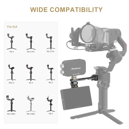 Adjustable Camera Monitor Mount with Quick Release NATO Clamp, Cold Shoe Mount, 360° Rotatable Field Gimbal Monitor Holder for DJI RS 5/RS 4 Mini/RS 4 /RS 4 Pro/RS 2 /RSC 2 /RS 3 /RS 3 Pro/RS 3 Mini W2203