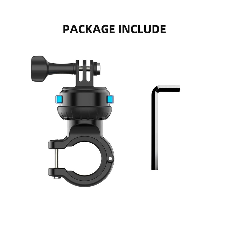 [AUSTRALIA] - SUREWO Magnetic Quick Release Handlebar Bike Pole Mount, Motorcycle Handlebar Clamp Mount with Shock-Absorbing Base Compatible with Go Pro Hero 13/12/11/10/9/8/7 Black,DJI Osmo Action 5 pro/4/3 Plastic 
