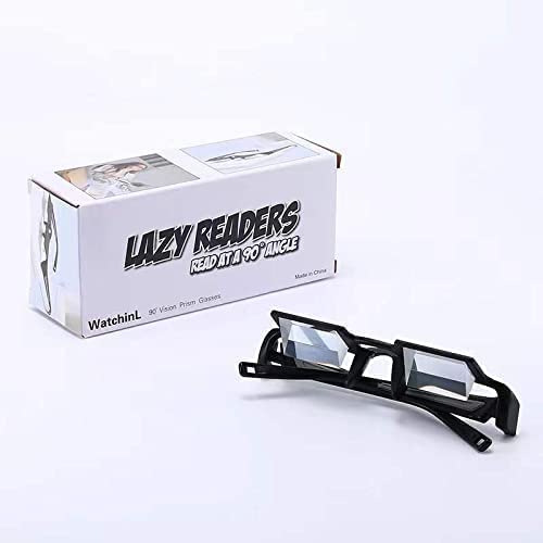 Lazy Glasses Laying Down Light Prism Glasses 90°Angle Prism Glasses Neck Relaxer for Lying down Reading and Watching Black