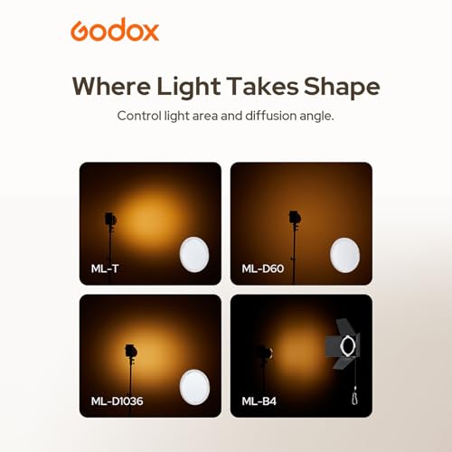 Godox ML-D Magnetic Diffusion Kit for ML-Series LED Video Lights, Compatible with ML150Bi, ML80Bi, ML100Bi, ML100R, ML60II Bi, ML60Bi and More, Soft Light Modifier for Balanced, Natural Illumination