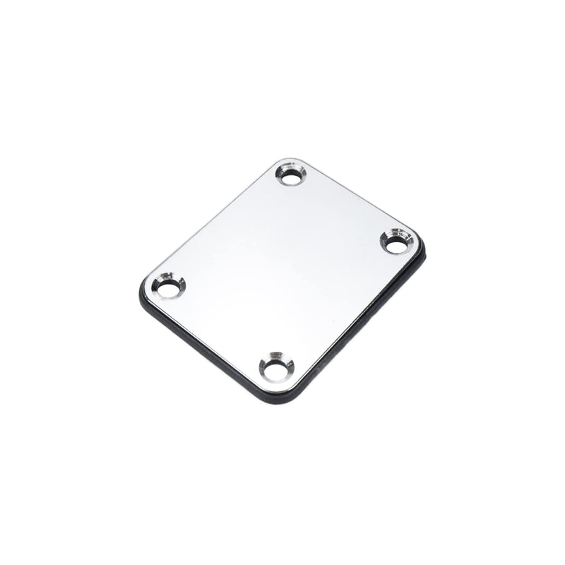 2Pcs 2.5x2.0 Inch Guitar Metal Neck Plate with Nylon Base Compatible with Strat Tele Style Electric Guitar Jazz Bass (Chrome)