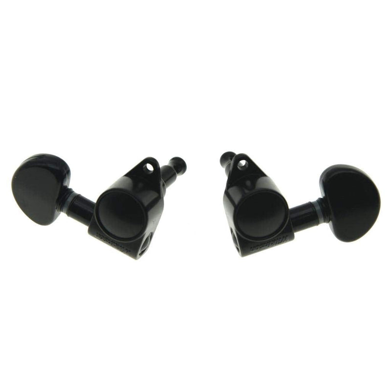 Wilkinson 3x3 ROTO Style Full Size Sealed Guitar Tuners Tuning Keys Pegs Guitar Machine Heads Fits USA Les Paul or Acoustic Guitars Black
