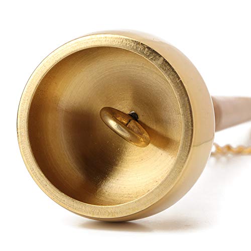 Tibetan Hand BellMeditation and Prayer Bells Buddhism Wooden Handle Brass Hand Bell Meditation Singing Bell Singing Scripture Implement Buddhist Supplies