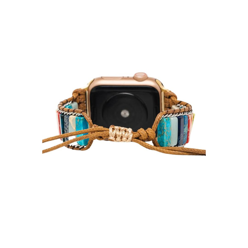 Cape Diablo Smart Watch Strap - Genuine Energy Crystal Band - Healing & Balancing, Crystal Chakra Stone, Beaded Watch Bracelet - for Apple Models 4, 5, 6, 7, 8, 9, SE - 38mm-45mm Chakra Energy