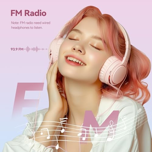 AGPTEK 64GB MP3 Player with Bluetooth, M3 2.4 inch Music Player with Speaker and FM Radio, Touch Buttons, Supports Up to 128GB(Pink) Pink