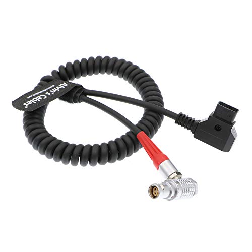 Alvin's Cables RED DSMC2 Camera Power Coiled Cable 6 Pin Right Angle Female to D Tap Cable for DJI Ronin 4D, RED Komodo-X, V-Raptor, Scarlet, Epic right angle 6 pin
